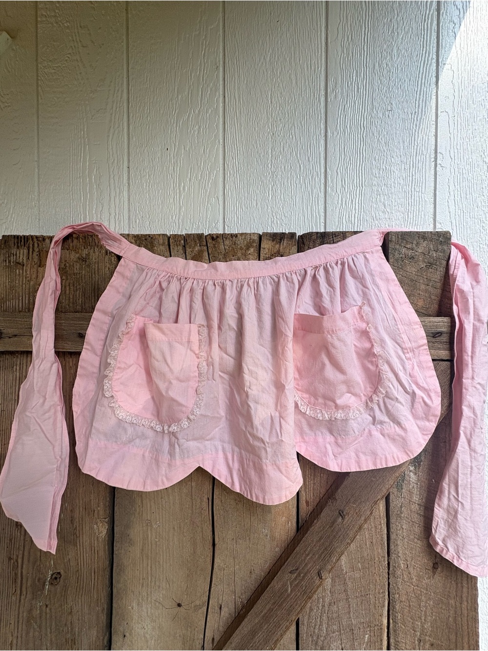 Vintage pink cotton Apron